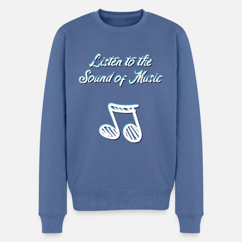 Musik - Männer Premium Bio Pullover - Taubenblau