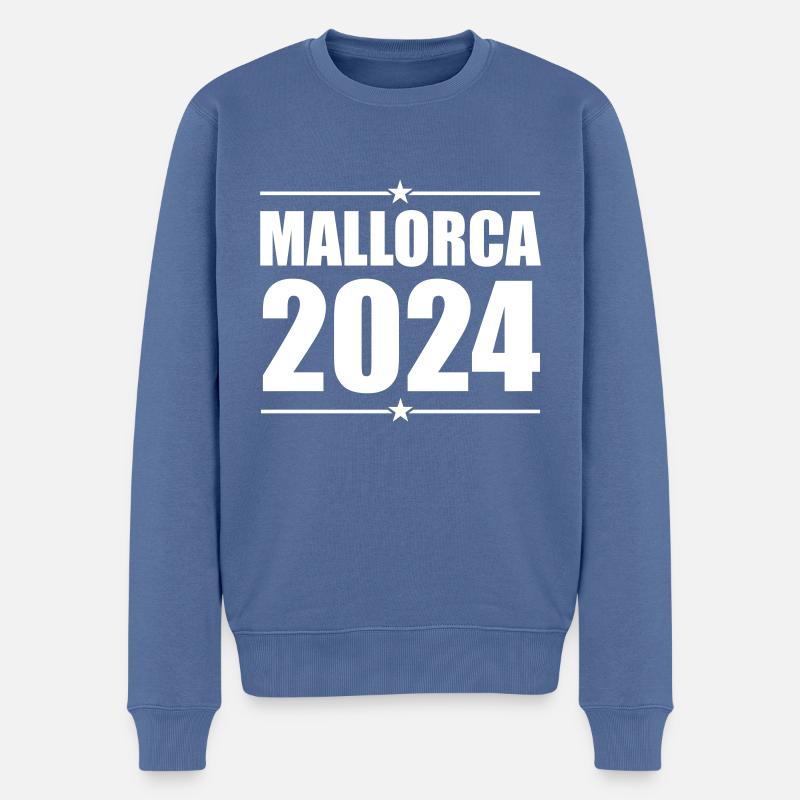 Mallorca 2024 - Männer Premium Bio Pullover - Taubenblau