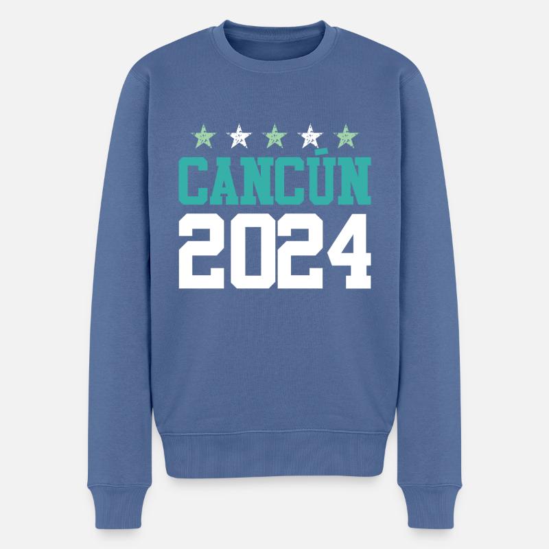 Cancun 2024 Mexico - Männer Premium Bio Pullover - Taubenblau