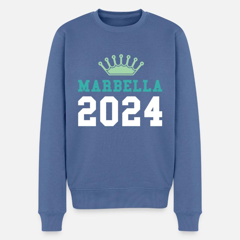 Couronne Marbella 2024 - Pull Premium bio Homme - bleu pigeon