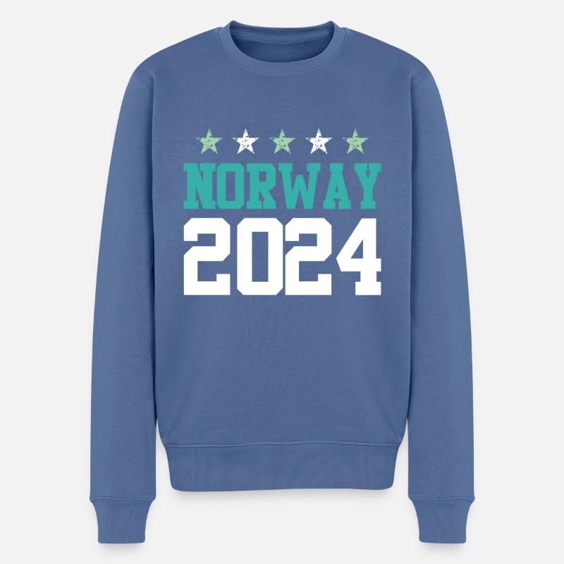 Norwegen 2024 Reisen - Männer Premium Bio Pullover - Taubenblau