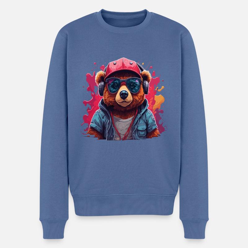 bär Tier Kunst I cooles niedliches bär - Männer Premium Bio Pullover - Taubenblau