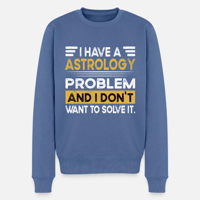 L’astrologie est mon passe-temps - Pull Premium bio Homme - bleu pigeon