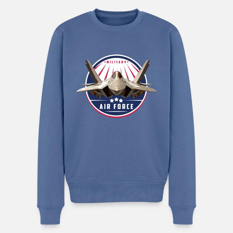 AIR FORCE - Pull Premium bio Homme - bleu pigeon