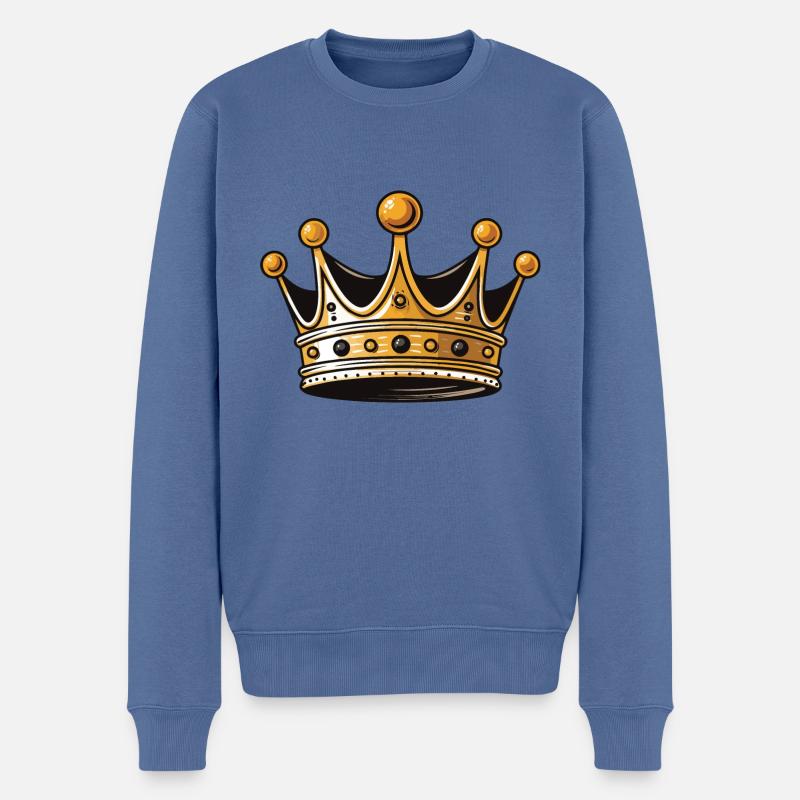 Symbole de la couronne - Pull Premium bio Homme - bleu pigeon