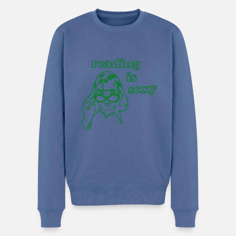 La lecture est sexy - Pull Premium bio Homme - bleu pigeon