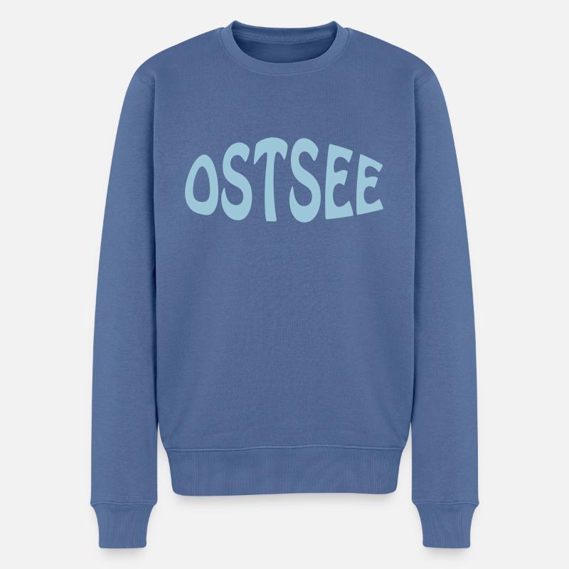 Ostsee - Männer Premium Bio Pullover - Taubenblau