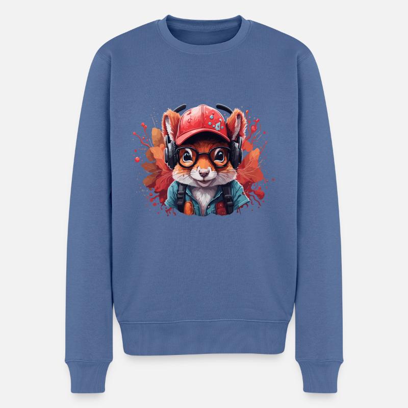 eichhörnchen Tier Kunst I cooles niedliches - Männer Premium Bio Pullover - Taubenblau