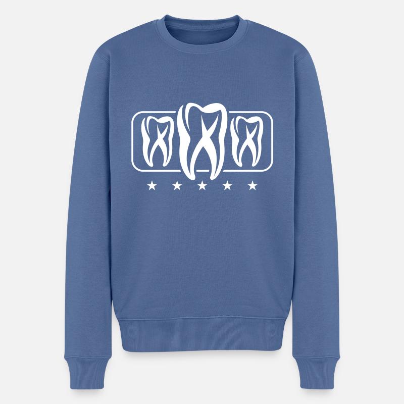 Zahn Zahnarzt Symbol - Männer Premium Bio Pullover - Taubenblau