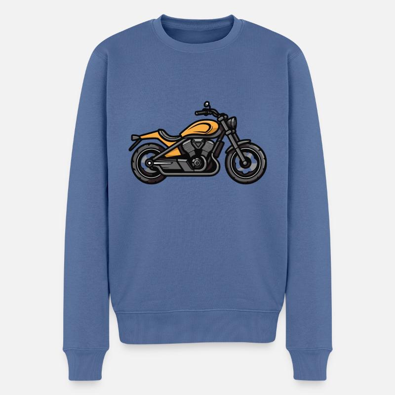 Motorrad Biker - Männer Premium Bio Pullover - Taubenblau