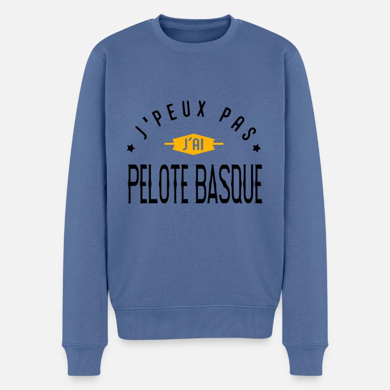 Je peux pas j'ai PELOTE BASQUE - Pull Premium bio Homme - bleu pigeon