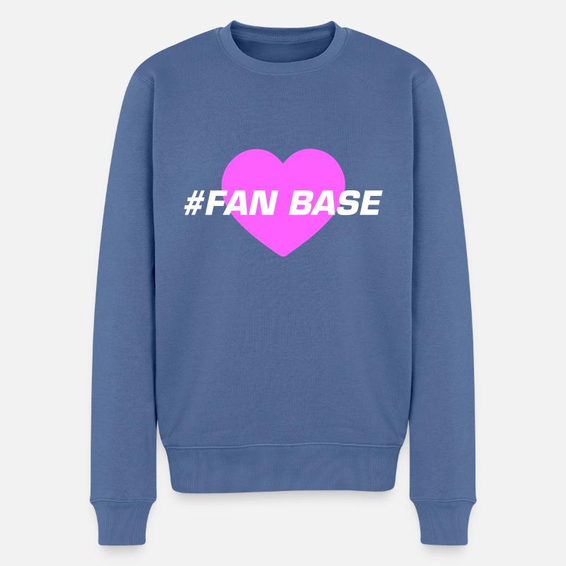 Fan Base Herz Liebe - Männer Premium Bio Pullover - Taubenblau