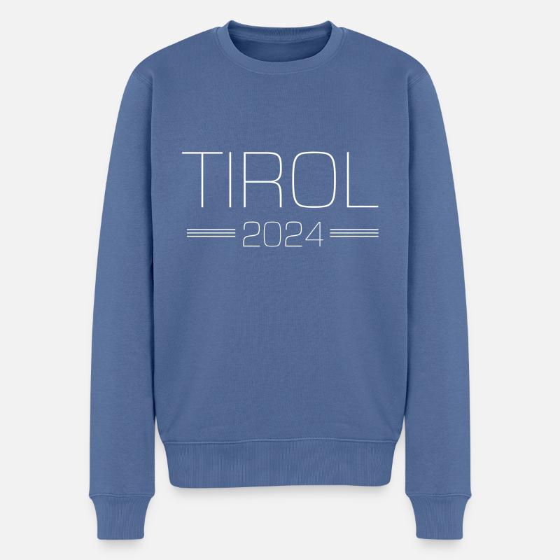 Tirol 2024 - Männer Premium Bio Pullover - Taubenblau