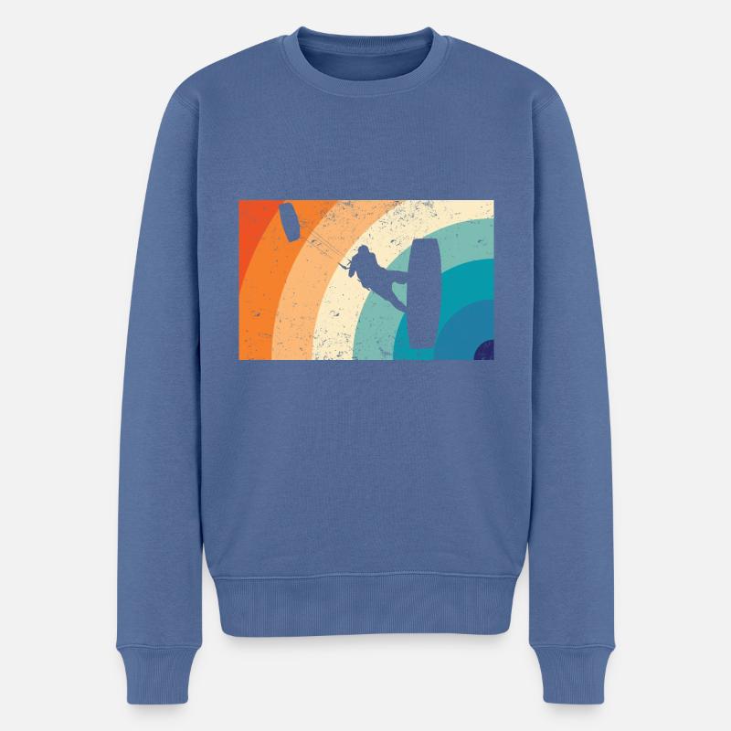 Kitesurfing - Männer Premium Bio Pullover - Taubenblau