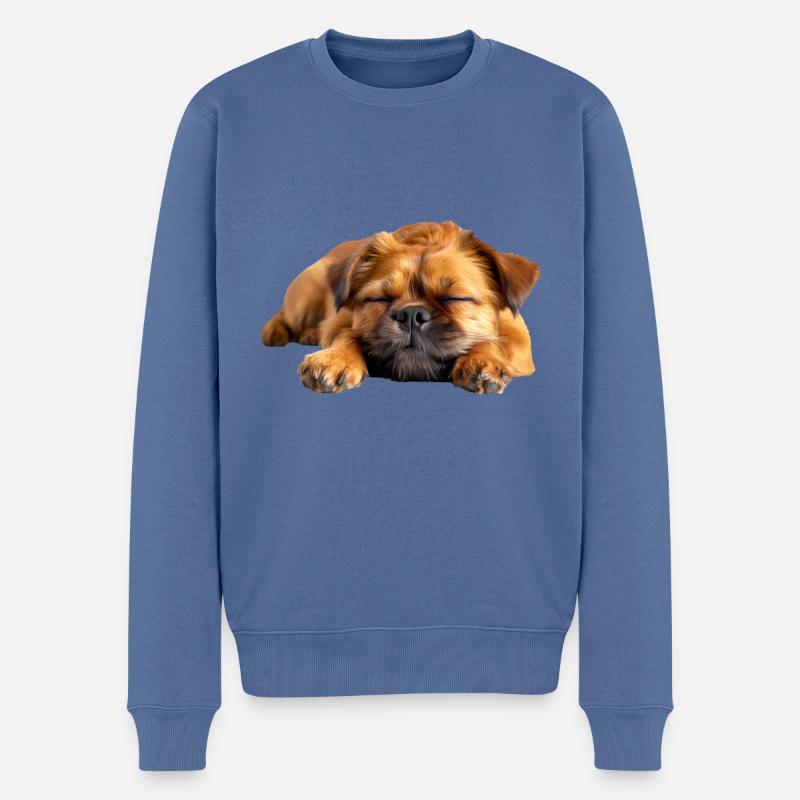 Brussels Griffon - Männer Premium Bio Pullover - Taubenblau
