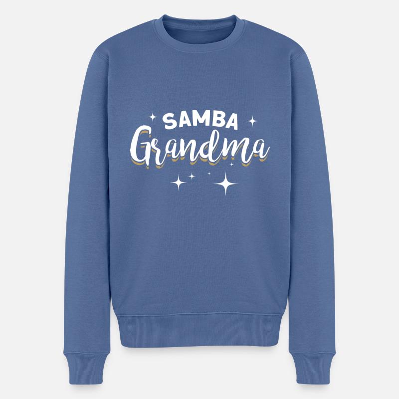 Samba - Männer Premium Bio Pullover - Taubenblau