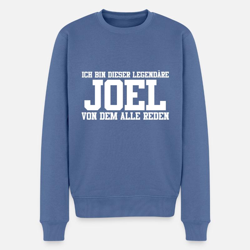 Joel Name Design - Männer Premium Bio Pullover - Taubenblau