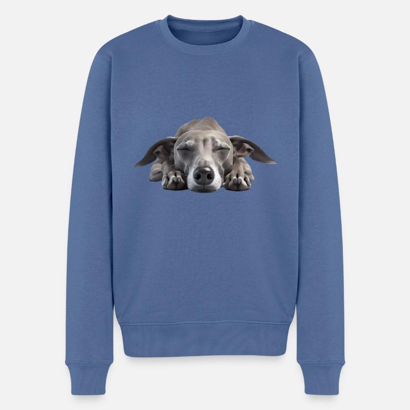 Italian Greyhound - Männer Premium Bio Pullover - Taubenblau