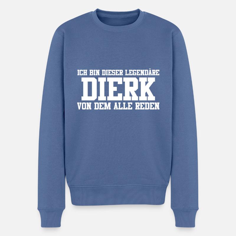 Dierk Name Design - Männer Premium Bio Pullover - Taubenblau
