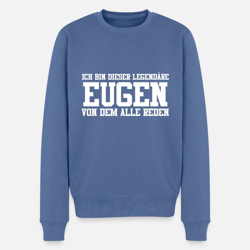 Eugen Name Design - Männer Premium Bio Pullover - Taubenblau