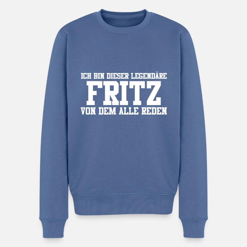 Fritz Name Design - Männer Premium Bio Pullover - Taubenblau