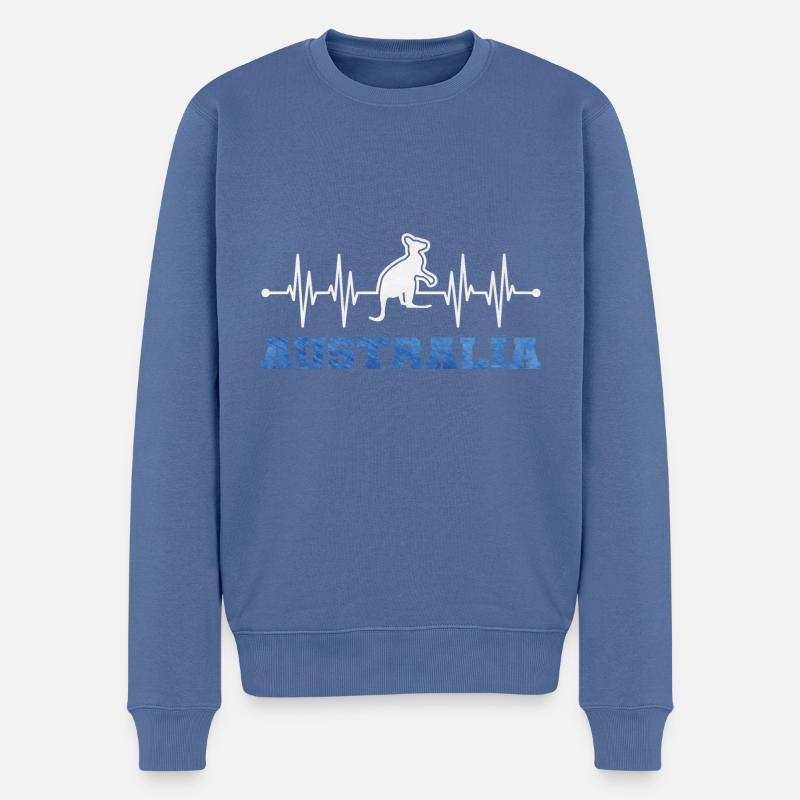 känguru - Männer Premium Bio Pullover - Taubenblau