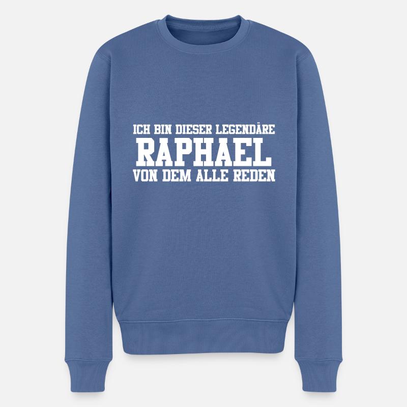 Raphael Name Design - Männer Premium Bio Pullover - Taubenblau