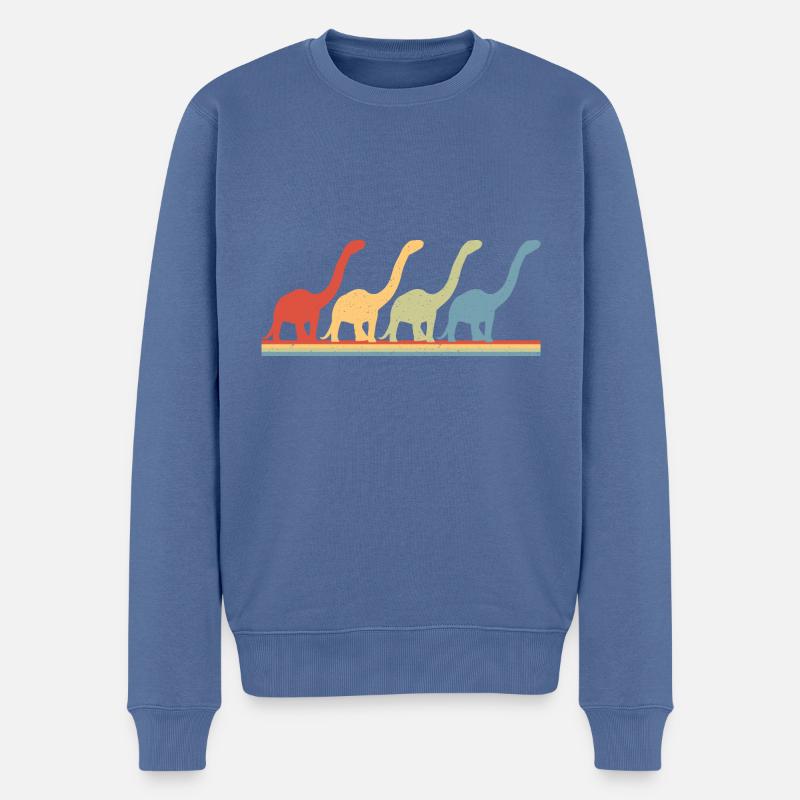 Brontosaurus Dino Geschenk - Männer Premium Bio Pullover - Taubenblau