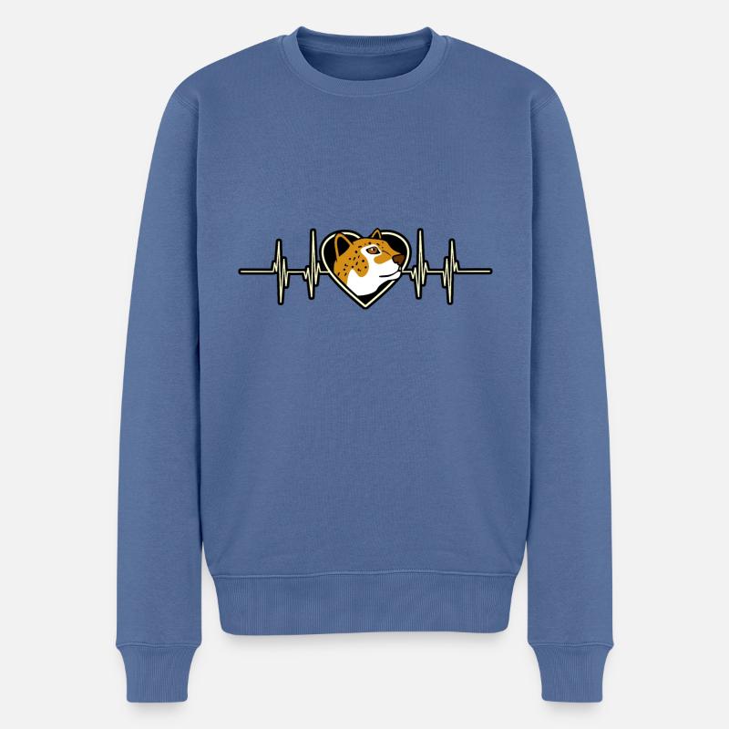 Jaguar - Männer Premium Bio Pullover - Taubenblau