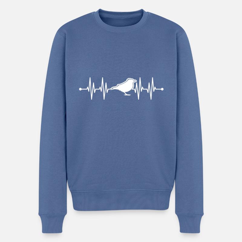 Troglodyte oiseau - Pull Premium bio Homme - bleu pigeon