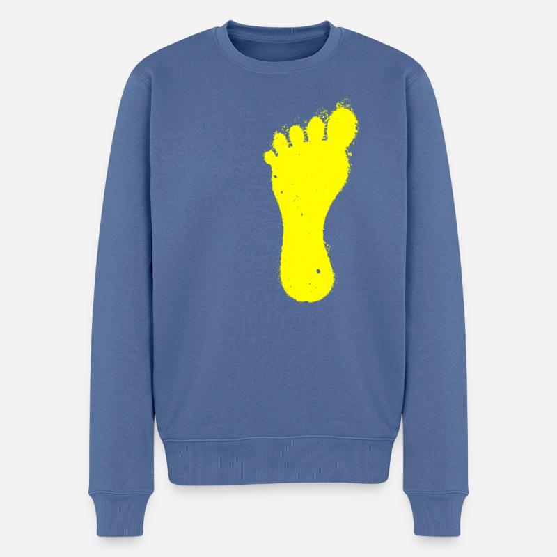 yellow left foot - Männer Premium Bio Pullover - Taubenblau