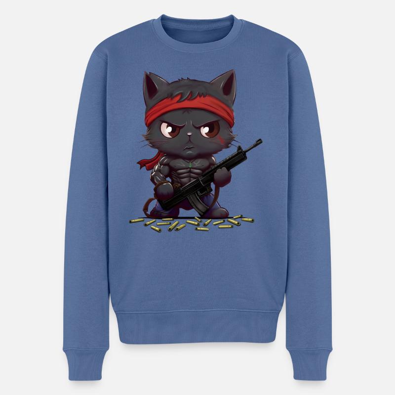 La vendetta Kitty de Rambo - Pull Premium bio Homme - bleu pigeon