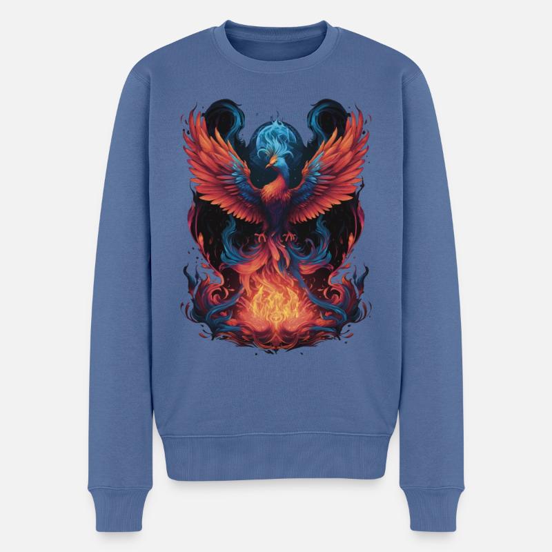 Rise Of The Phoenix - Männer Premium Bio Pullover - Taubenblau