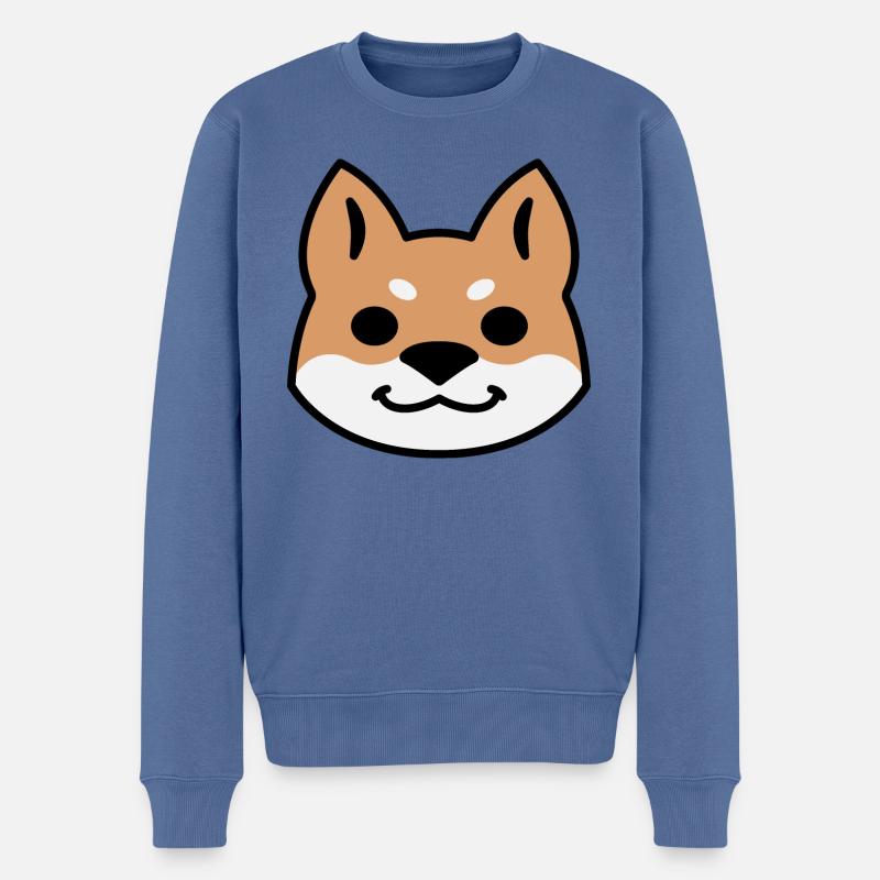 Hellroter maskierter Siberian Husky - Männer Premium Bio Pullover - Taubenblau