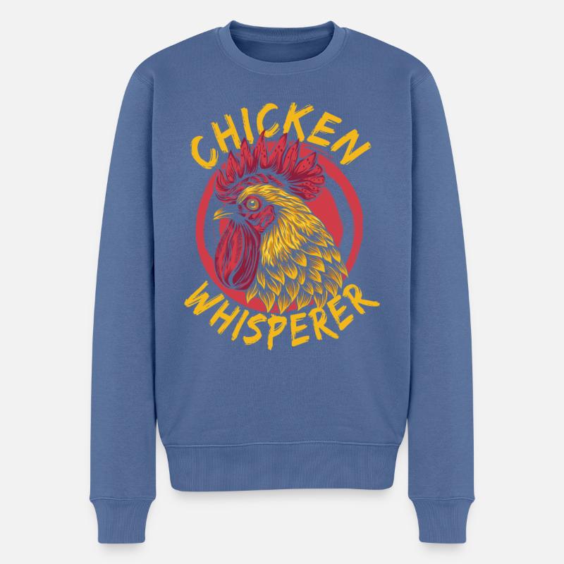 Hühnerflüsterer Chicken Whisperer - Männer Premium Bio Pullover - Taubenblau