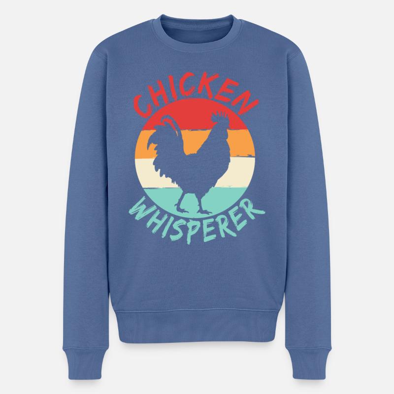 Hühnerflüsterer Chuchoteur de poulet - Pull Premium bio Homme - bleu pigeon