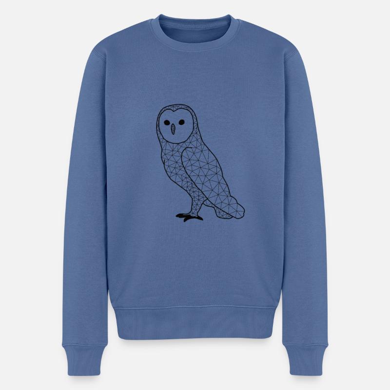 Owll GeomeTRIX - Männer Premium Bio Pullover - Taubenblau