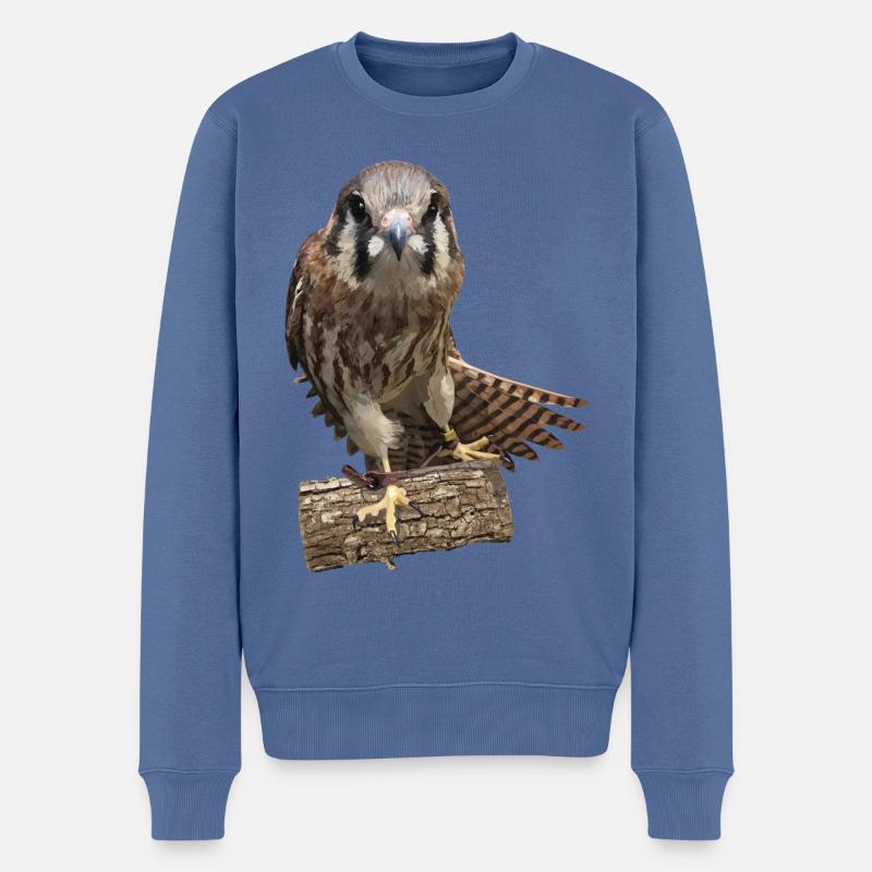 Turmfalke - Männer Premium Bio Pullover - Taubenblau