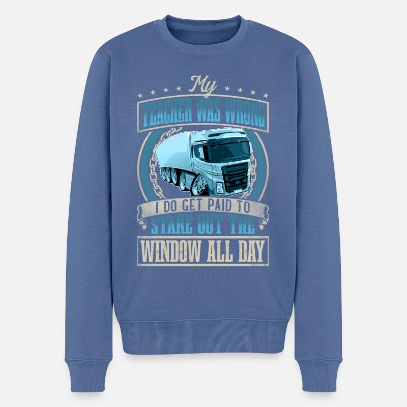 LKW Fahrer - Männer Premium Bio Pullover - Taubenblau