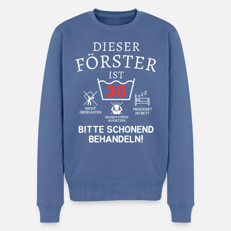 Dieser Förster ist 30. Schonend behandeln - Männer Premium Bio Pullover - Taubenblau