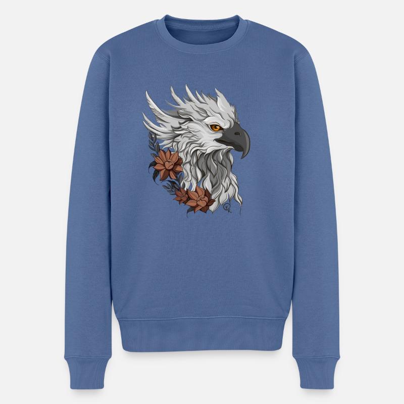 Blumengreif - Männer Premium Bio Pullover - Taubenblau