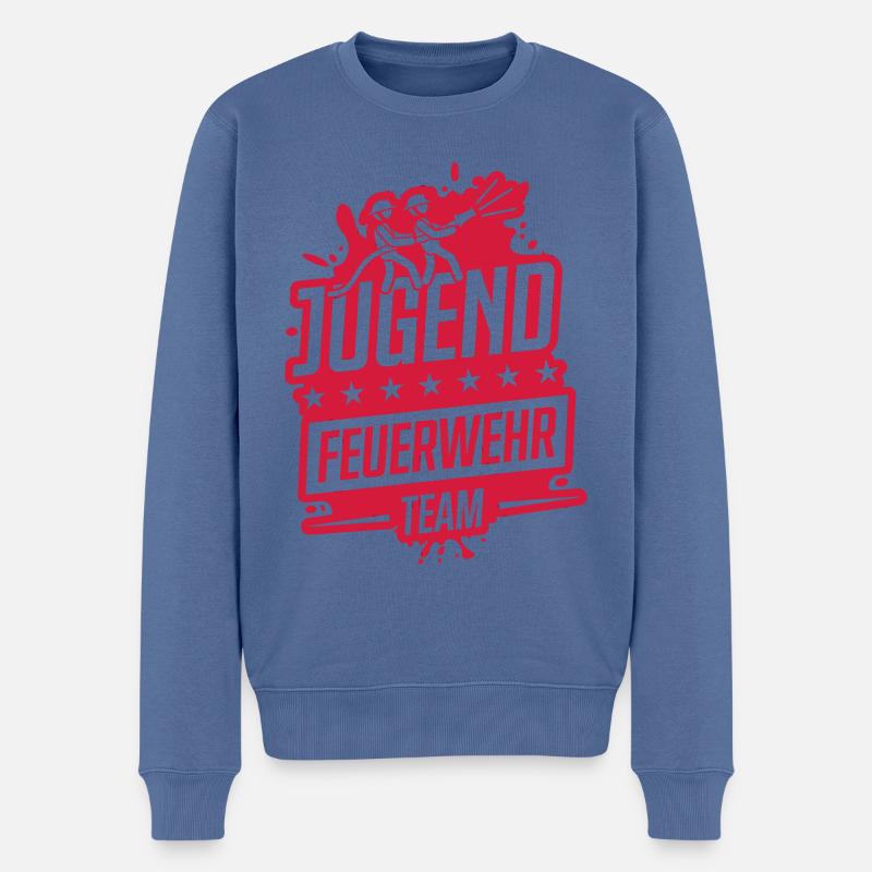 Jugend feuerwehr team - Männer Premium Bio Pullover - Taubenblau