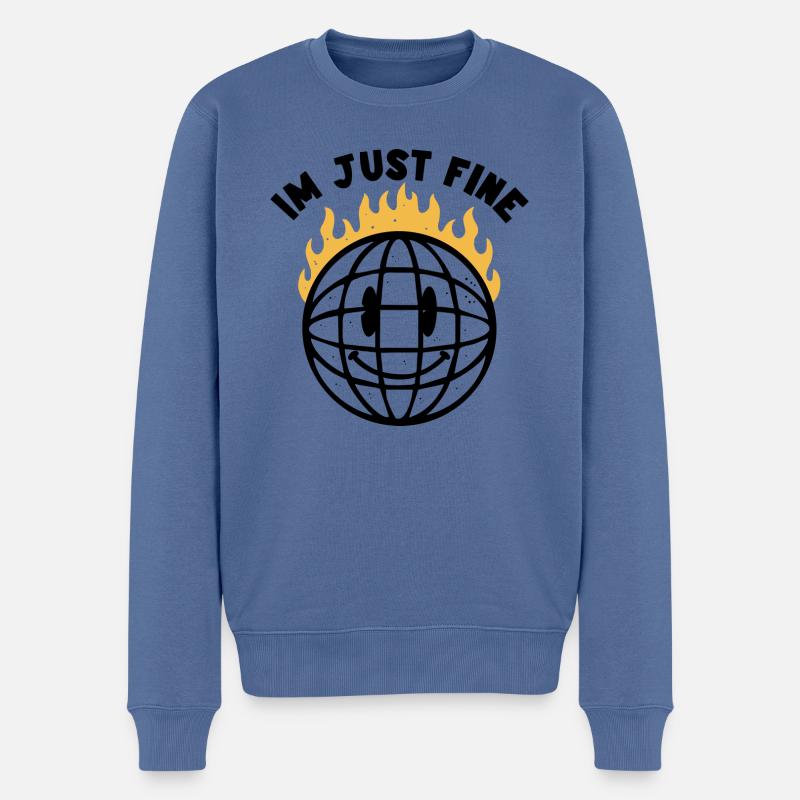 I‘m Just fine - Männer Premium Bio Pullover - Taubenblau