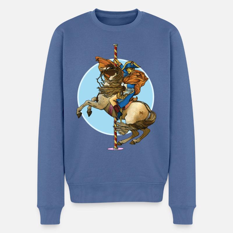 NAPOLEON - Männer Premium Bio Pullover - Taubenblau