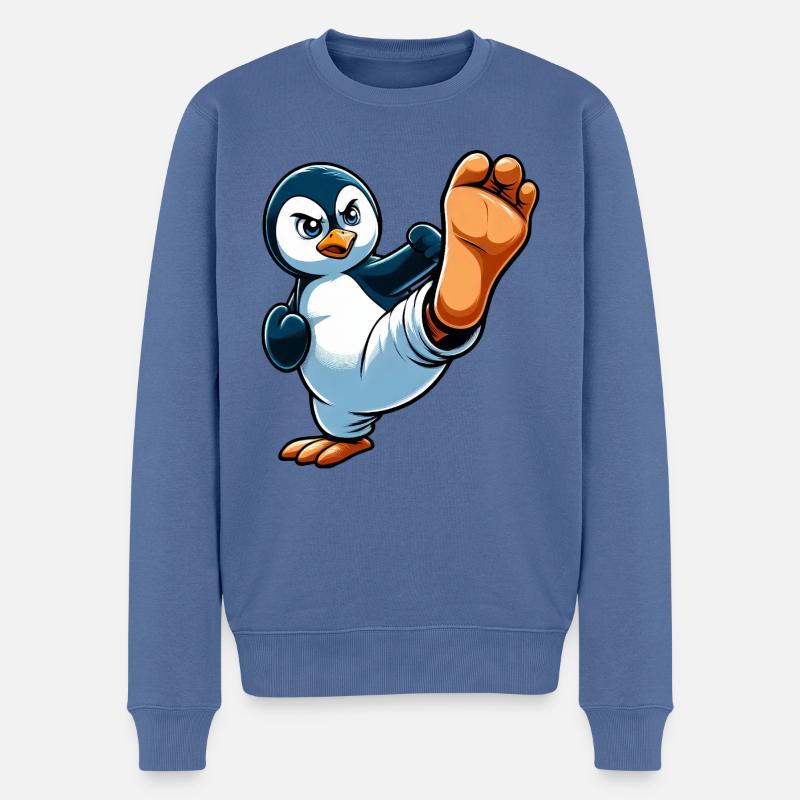 Penguin Karaté Arts Martiaux Athlétique - Pull Premium bio Homme - bleu pigeon