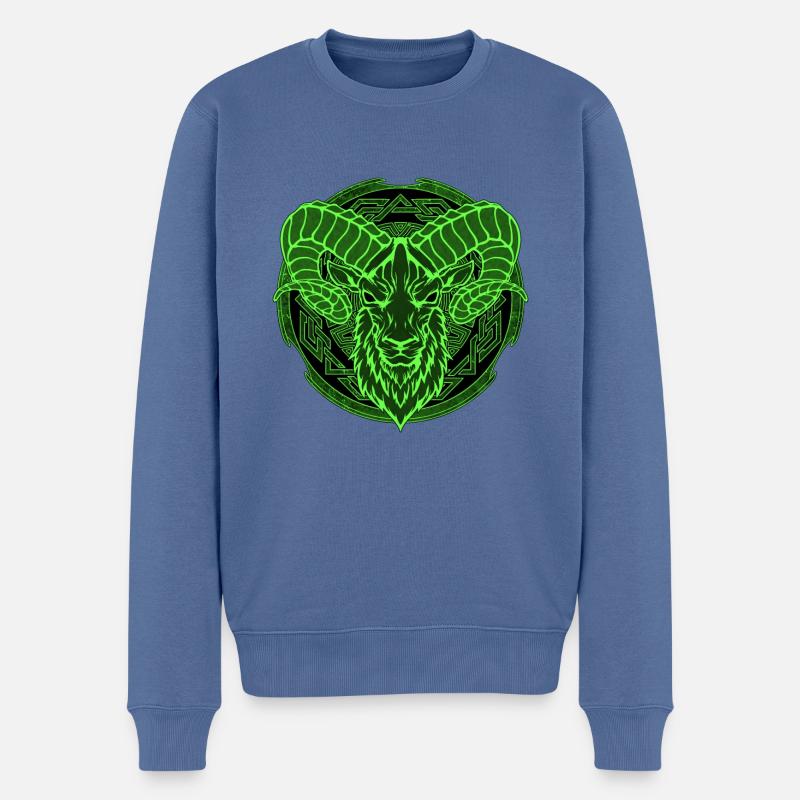 Wikinger Widder Aries - Männer Premium Bio Pullover - Taubenblau