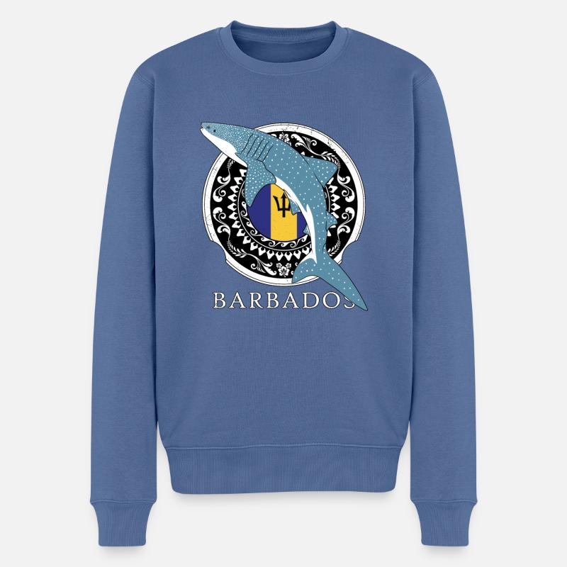 Barbados Walhai - Männer Premium Bio Pullover - Taubenblau