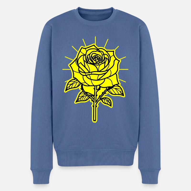 Épines de fleur de rose - Pull Premium bio Homme - bleu pigeon