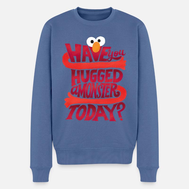 Sesamstraße Design Have You Hugged A Monster Today - Männer Premium Bio Pullover - Taubenblau