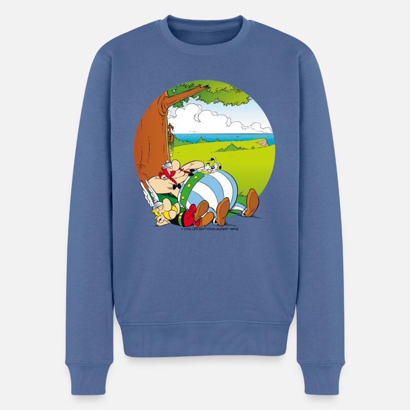 Astérix & Obélix Font Une Sieste - Pull Premium bio Homme - bleu pigeon